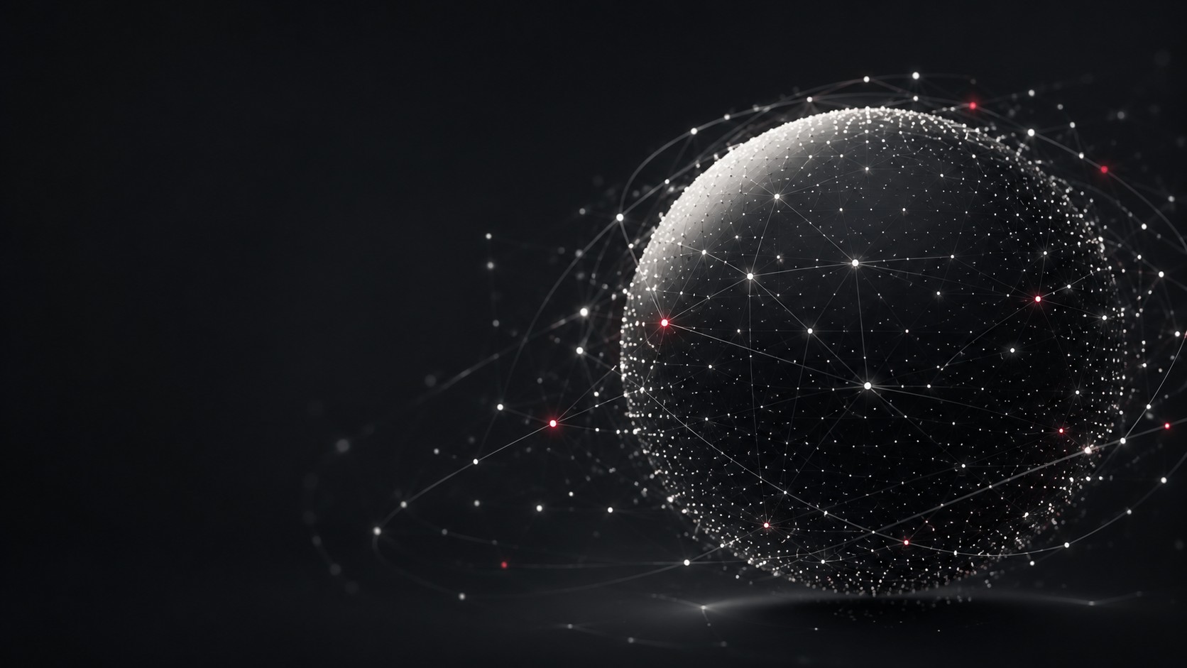Abstract network sphere representing one connected technology ecosystem